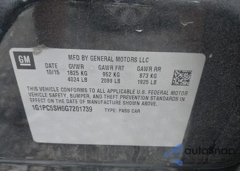 2016 Chevrolet Cruze Limited Ls Auto from USA, damaged, VIN 1G1PC5SH6G7201739